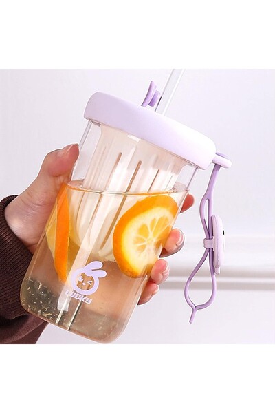 Flippy Silicone cup with lid and straw for children, Flippy, anti-drop, fruit/tea/ice compartment, heat res