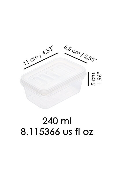Meleni Home 1 Piece Microwave Compatible Storage Container - Organizer Food Storage Container 240 ml Transparent