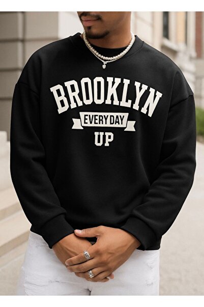 DM DOLCE MORE سترة رياضية يونيسكس مطبوعة من قماش بروكلين الممشط بثلاث خيوط