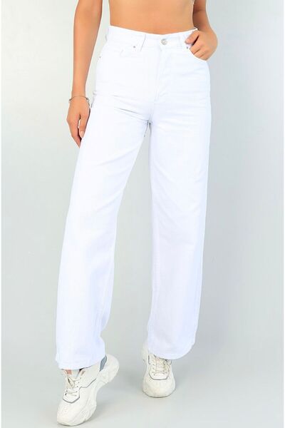 jsshop collection S-E-R-E-N-A-Y S-E-R-İ-E-S Wide Leg High Waist New Season Women's Lycra Recovery Palazzo Jeans