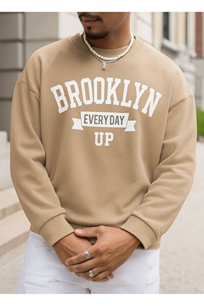 DM DOLCE MORE سترة رياضية يونيسكس مطبوعة من قماش بروكلين الممشط بثلاث خيوط