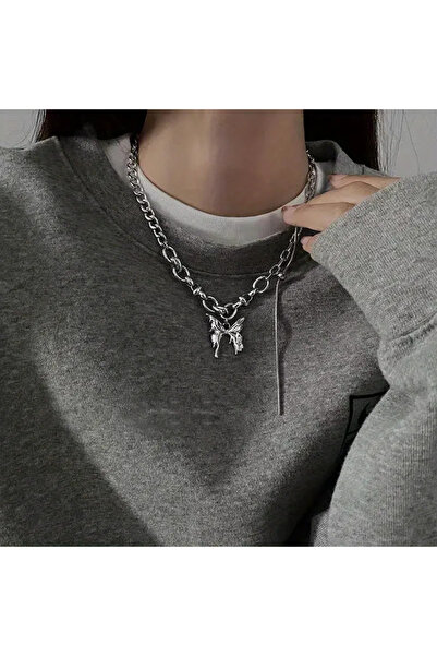 Silay mağaza الفولاذ المقاوم للصدأ قلادة الفراشة