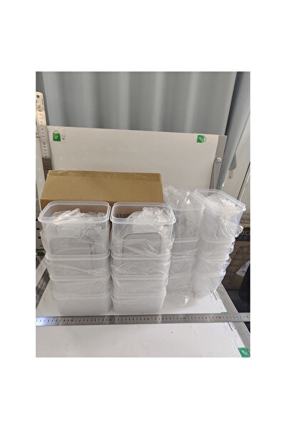 Flippy Food Storage Boxes, Set of 16, PP Plastic, Various Sizes, Transparent