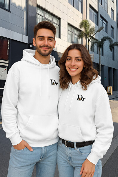 macklin Set de 2 hanorace cu glugă cu imprimeu DR Teddy Bear pentru cuplu de ...