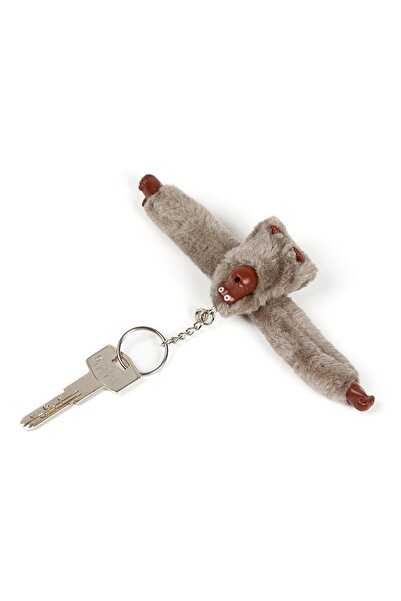tuldar Unisex Monkey Plush Toy Bag and Wallet Accessory Keychain - Gray