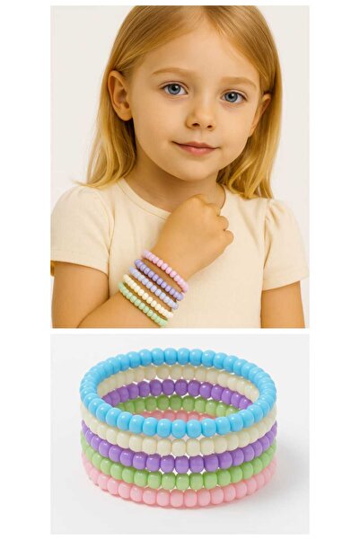 Eva&Rose 5-10 yaş Kız Çocukları için 5'li Sert Plastik Bilezik Kız Çocuk Bile...