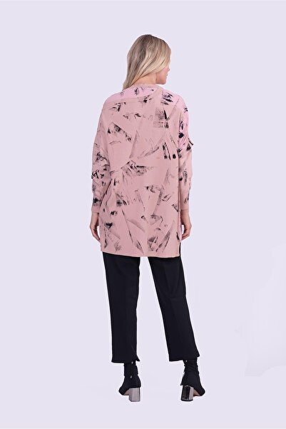 Invee Körüklü Triko tunik SİYAH-SOMON