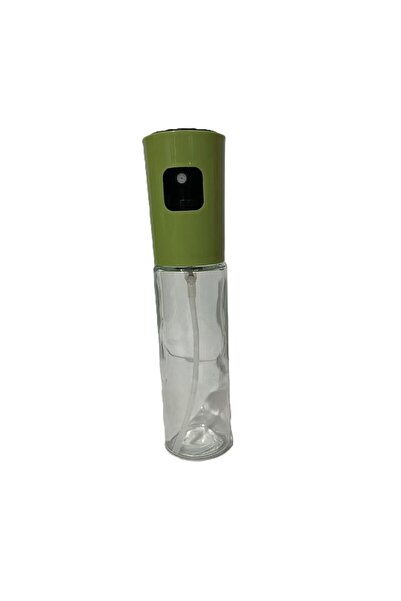 Flippy Glass Oil/Vinegar Sprayer, 100 ml, Refillable, 18.3 x 4.3 cm, 90 ml Measure, Matte Cap, Green