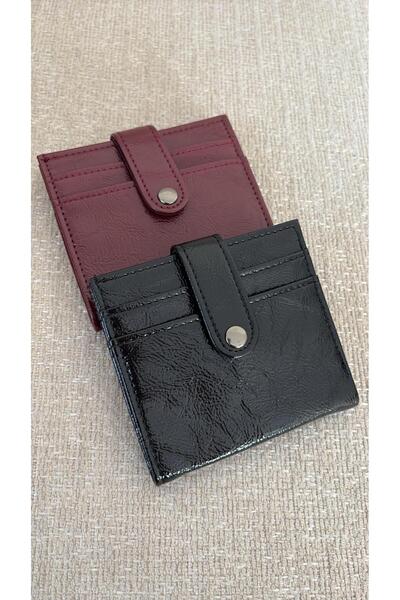 Z&M COLLECTION BAG SHOPPİNG Pack of 2 Shiny Patent Leather Women's Wallets with Snap Closure