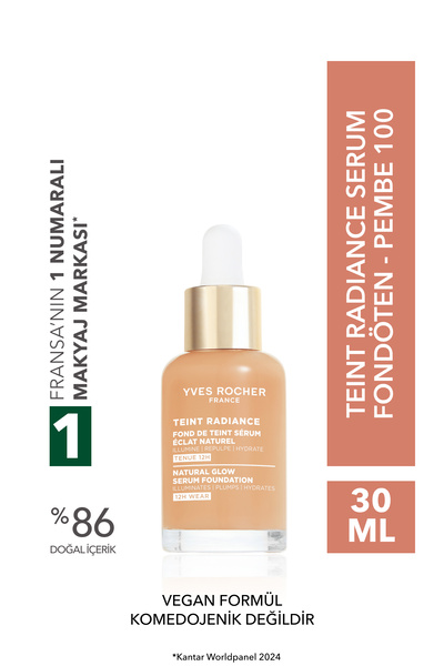 Yves Rocher Radiance Serum Foundation - Hyaluronic Acid -Teint Radiance - Vegan-Pink 100-84826