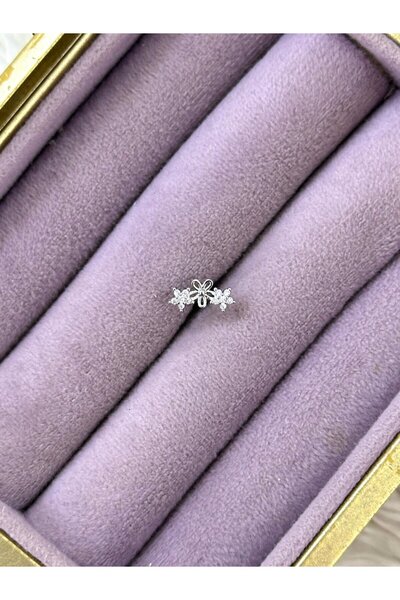 BY YASİN TOPÇU ✨ Fiyonk Çiçek Işıltı Çelik Piercing ✨