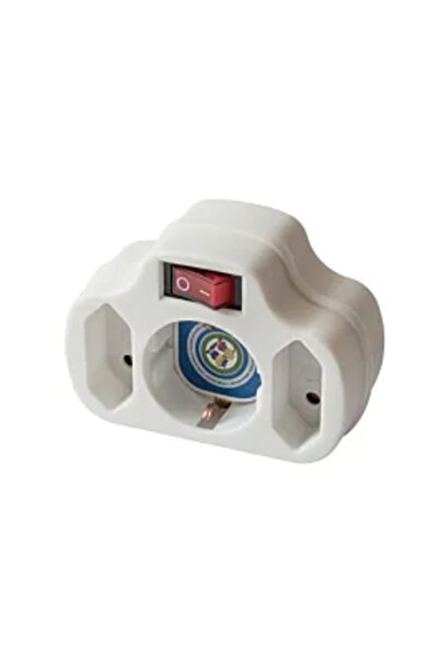 Commel Adaptor dublu cu intrerupator Commel, 16 A, 250 V, Alb