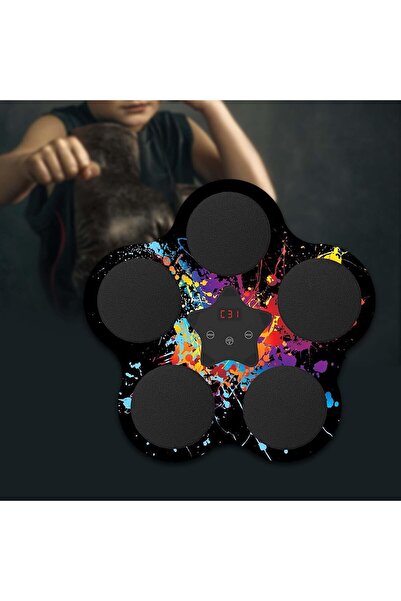 Flippy Boxing Toy with Music & Lights, Bluetooth, USB Charge, Suction Mount, 5 Targets, Black