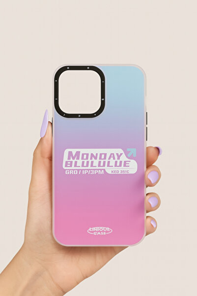 iPhone 13 Pro Max Uyumlu Pembe–Mor Geçişli Kılıf – Monday Tasarım