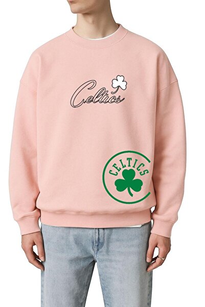 DM DOLCE MORE سترة رياضية للجنسين مطبوعة بنقشة سيلتيكس من القطن الممشط بثلاثة...