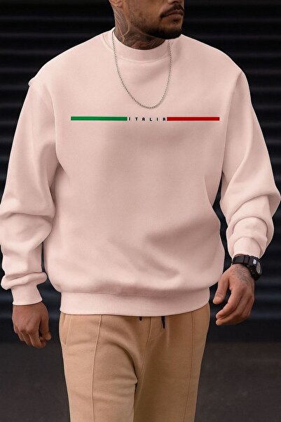 BENROMA سترة رياضية مطبوعة من القطن الممشط الإيطالي بثلاث خيوط للجنسين