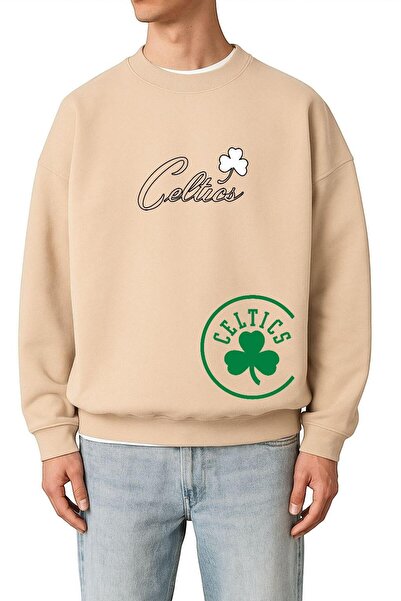 DM DOLCE MORE سترة رياضية للجنسين مطبوعة بنقشة سيلتيكس من القطن الممشط بثلاثة...