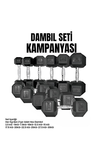 Rebuwo Hex Dambıl Set (2,5KG-30KG)