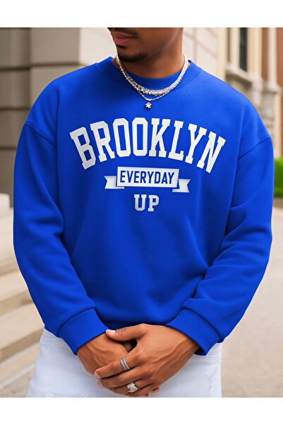 DM DOLCE MORE سترة رياضية يونيسكس مطبوعة من قماش بروكلين الممشط بثلاث خيوط