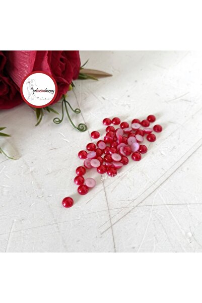 Gelincimherşey 25 червени полуперли 10 мм