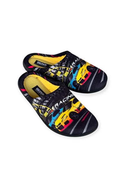 GEZER Boy's Car Printed Anti-Slip Sole Indoor Slippers
