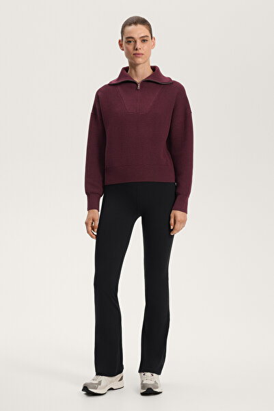 Oysho Half-zip textured knit jumper