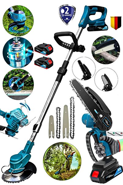 Lieber German LGSBLU2 21 Volt 2x Akülü Şarjlı Ağaç Dal Kesme Budama Testeresi...