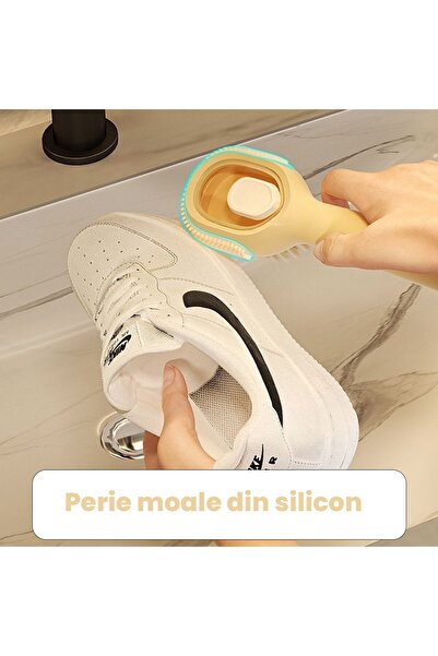 Flippy Shoe Cleaning Brush with Detergent Container, Flippy, Multifunctional Brush for Shoes and Linen, Sof