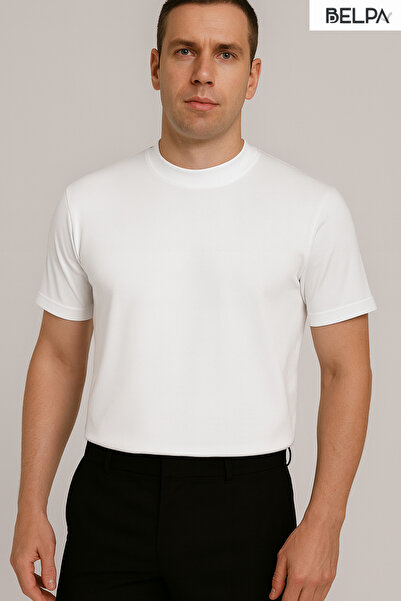 belpa Ersa Underwear Men's Combed Cotton Crew Neck Half Sleeve Undershirt 6-Pack