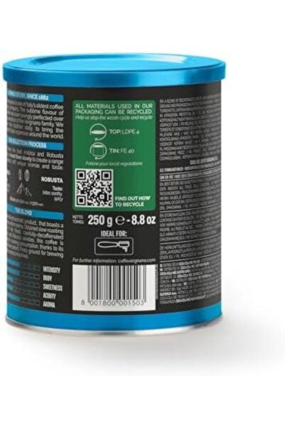 Caffe Vergnano Caffè Vergnano 1882 Decaffeinato Espresso Ground Coffee Tin, 250g