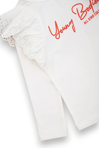 Egelite Girl's 2-3-4-5-6 Year Old 100% Cotton 2-Piece Top and Bottom Set with White Blouse and Colorful Linen Pants