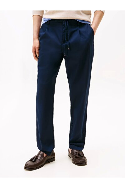 Tommy Hilfiger Erkek Tapered Fit Bilek Boy Teknik Kumaş Pantolon - Lacivert