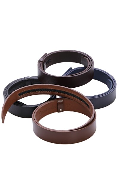Livize 4-Piece Automatic Buckle Belt 100% Buffalo Leather 3.5cm