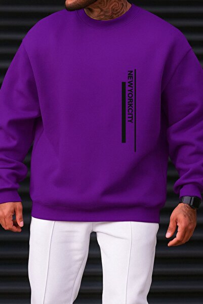 BENROMA NEW YORK CITY BASKILI UNİSEX SWEATSHIRT