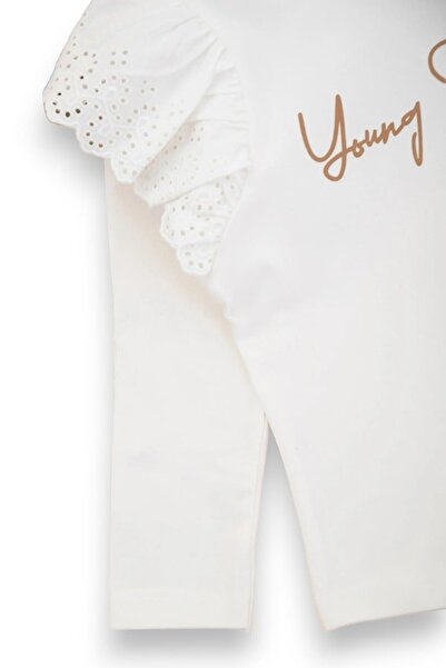 Egelite Girl's 2-3-4-5-6 Years Old White Blouse and Colored Linen Pants 100% Cotton 2-Piece Top and Bottom Set