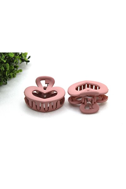 Tezcan Aksesuar Πολύχρωμη αγκράφα μοντέλου καρδιάς 4 εκατοστών (συσκευασία 2 ...