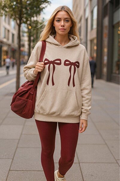 KOZİA OUTDOORS Hanorac de bază pentru femei cu imprimeu cu panglici