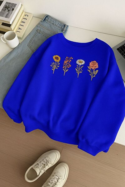 DM DOLCE MORE سترة رياضية للجنسين مطبوعة بنقشة الزهور من القطن الممشط بثلاثة ...