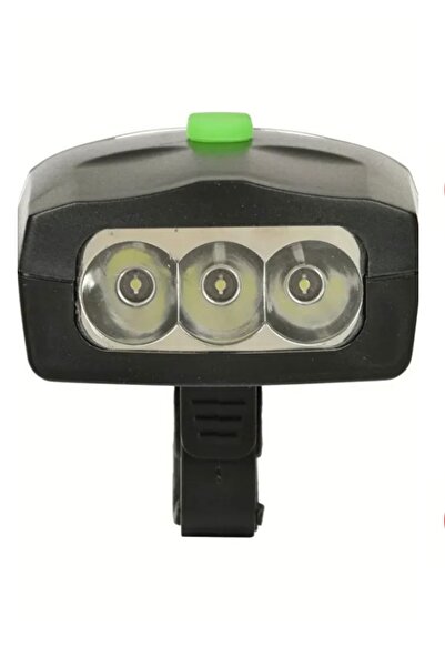 usin Su Geçirmez Kornalı Pilli 3 COB Ledli Bisiklet Scooter Feneri -Bisiklet Aydınlatma Farı