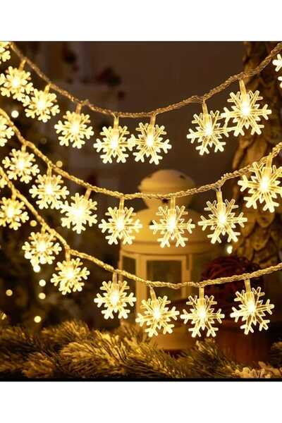 ÇEÇEN HOME (3 METRE)Kar Tanesi Kristal Gün Işığı Led Işık,Salon Perdesi-Yatak...