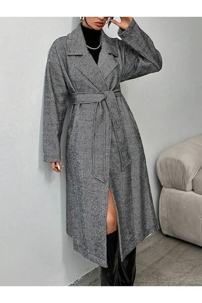 SHİROSA Cashmere Herringbone Pattern Coat