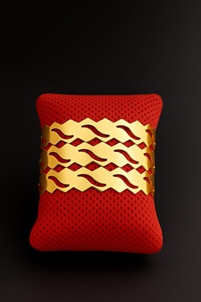 TWOGAN Dalga Desenli Kelepçe Kadın Bileklik 1 Adet, Ayarlanabilir Gold Renkli