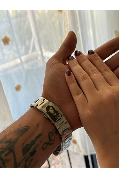 Çelik İsimli ve Resim Baskılı Erkek Kol Saati - En Güzel Hediye