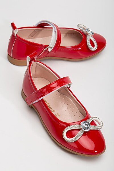 Pabuçland Very Light, Very Comfortable Insole, Orthopedic Stone Detailed Pearl Ribbon Ballerinas