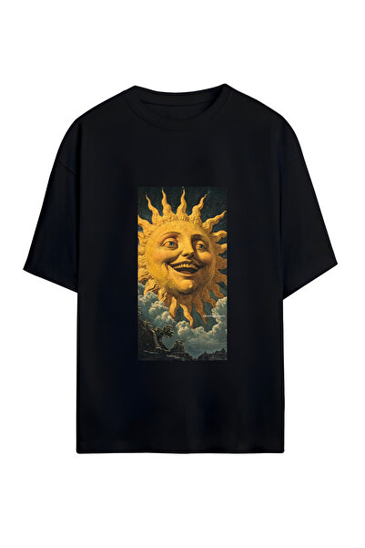 GraffTee تي شيرت قطني كبير الحجم للجنسين من HAPPY SUN