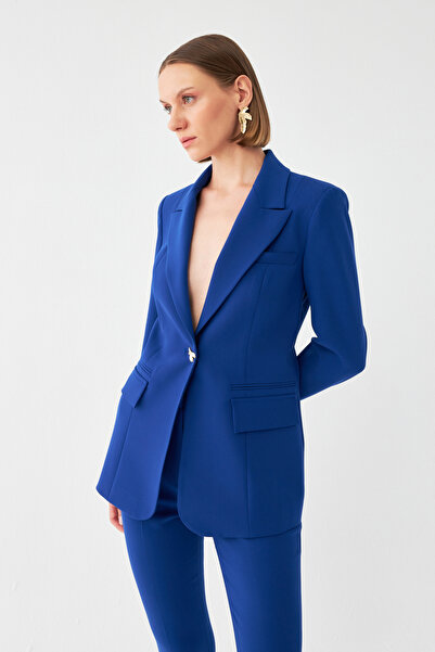 NAGRADA Özel Düğme Detaylı Saks Blazer Takım