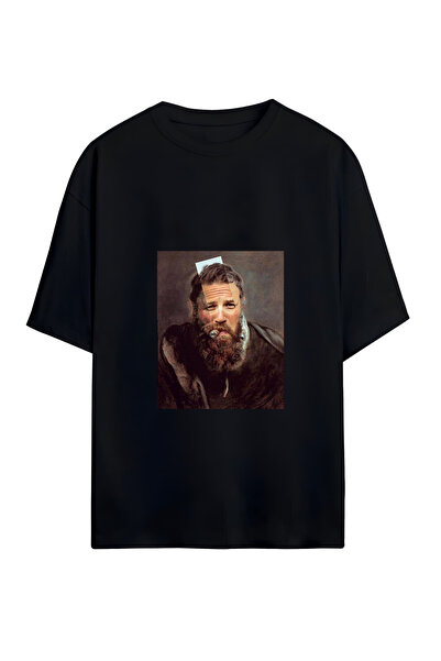 GraffTee تي شيرت توم هاردي للجنسين من القطن ذو حجم كبير