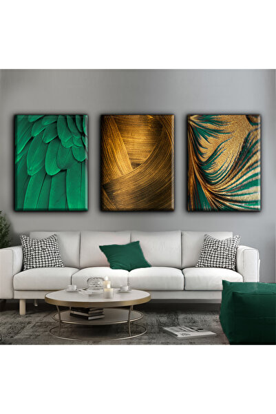 Harikabirev TABLA DE PENEȚE ABSTRACTE VERDE-ARĂZĂ |   TABLO PE Pânză FĂRĂ CAD...