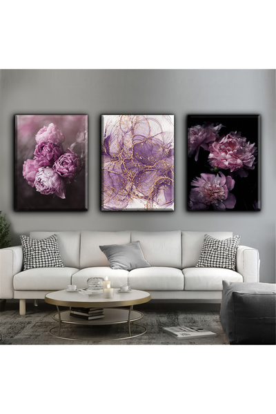 Harikabirev TABLA DE FLORI VIOLETTE | TABLO PE Pânză FĂRĂ CADRU 3L VEZI DE PE...