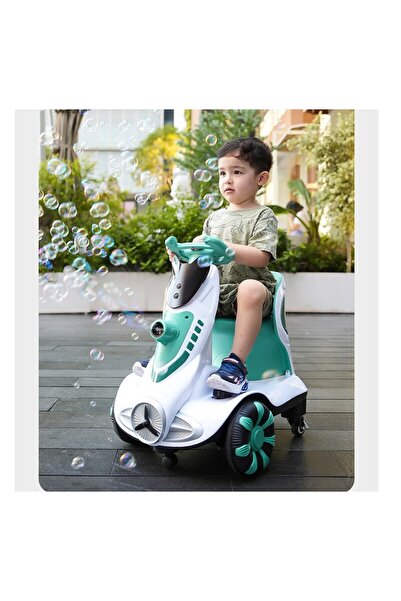 dalip electric ride-on car for kids, 360° rear wheels, safety belt, soap bubbles, lights & sounds,